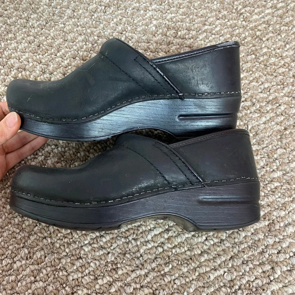 Dansko Matte Black Nursing Clogs - Picture 3 of 7